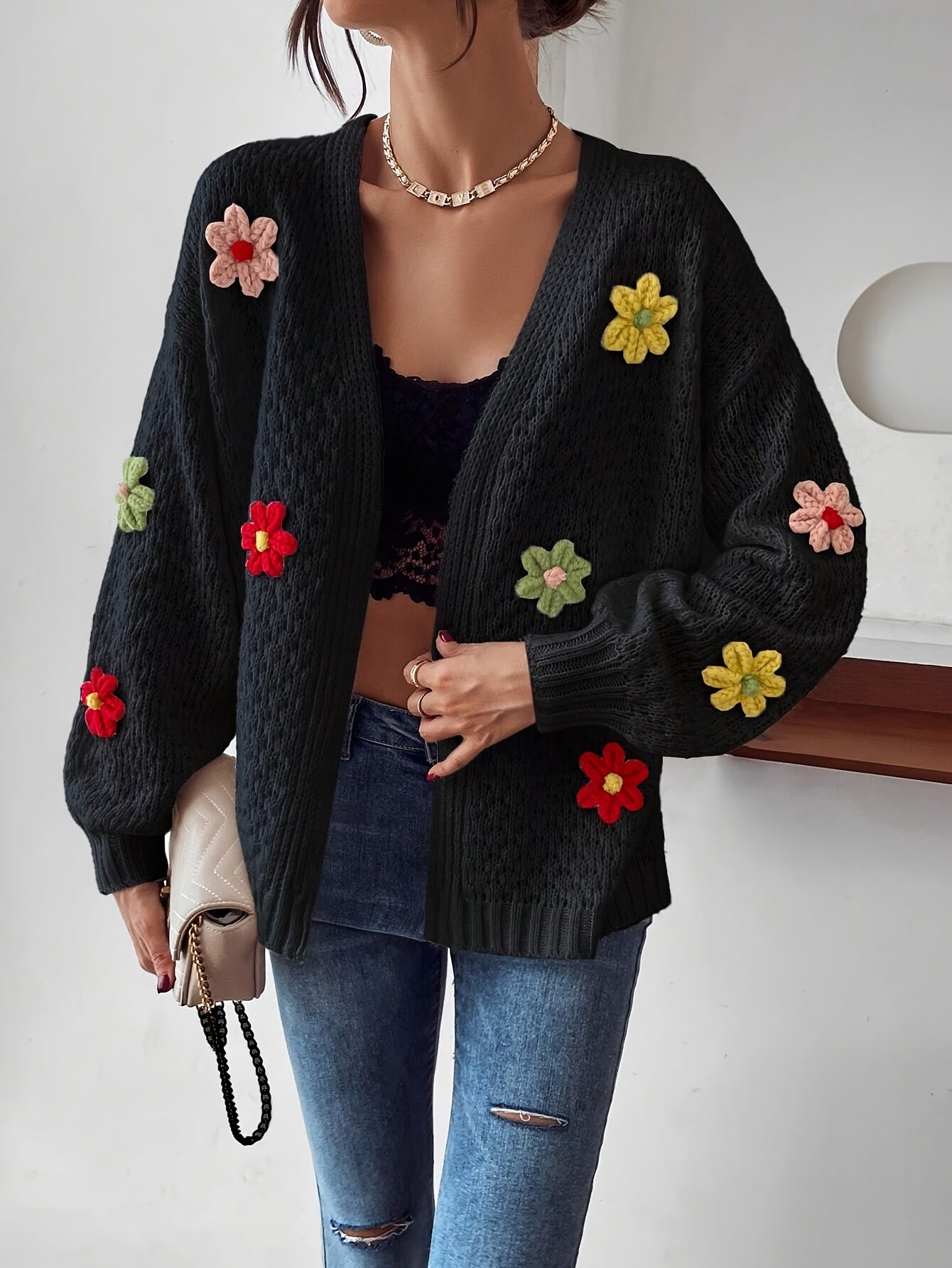 Risette™ - Floral Knitted Cardigan