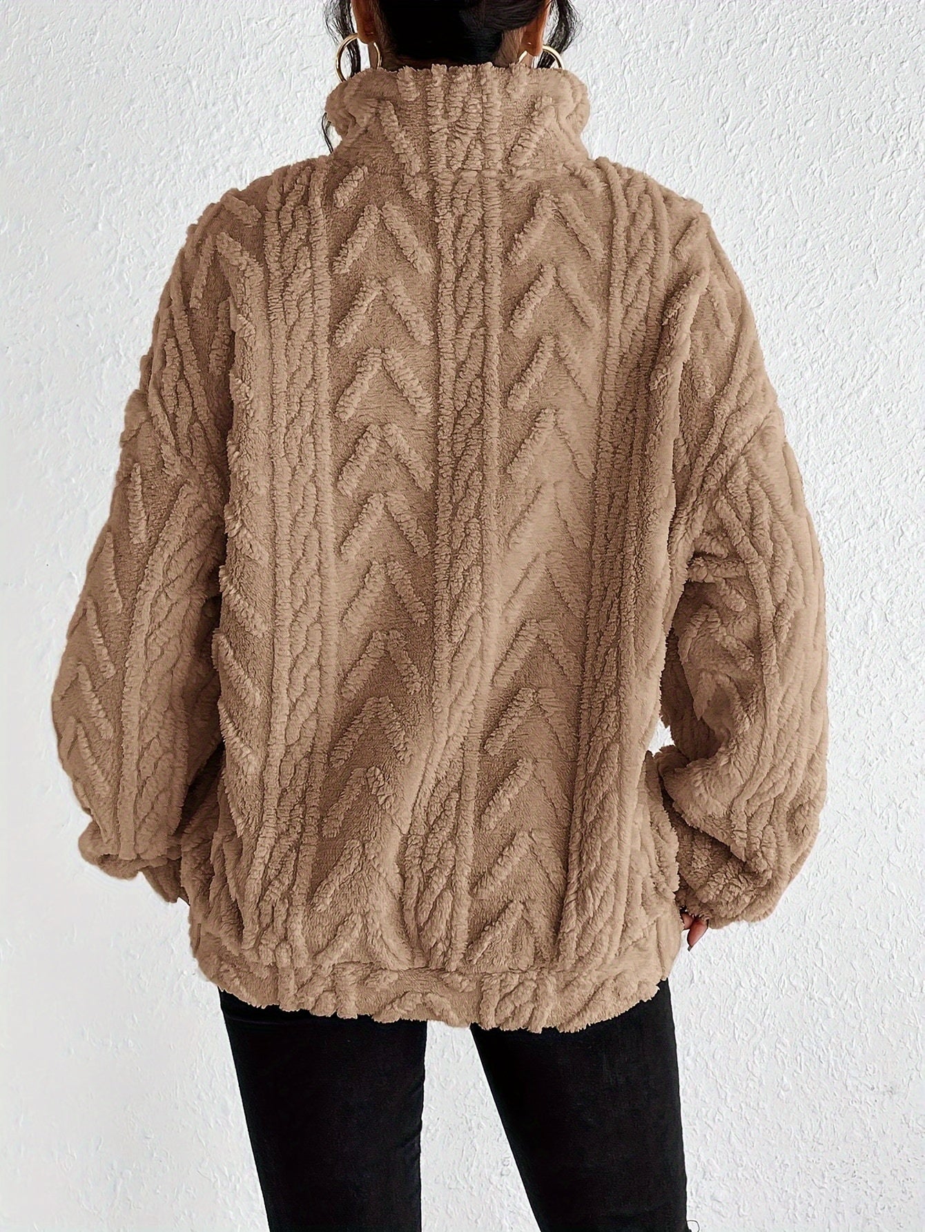 Claudette™ - Luxe Cable Knit Fleece Sweatshirt