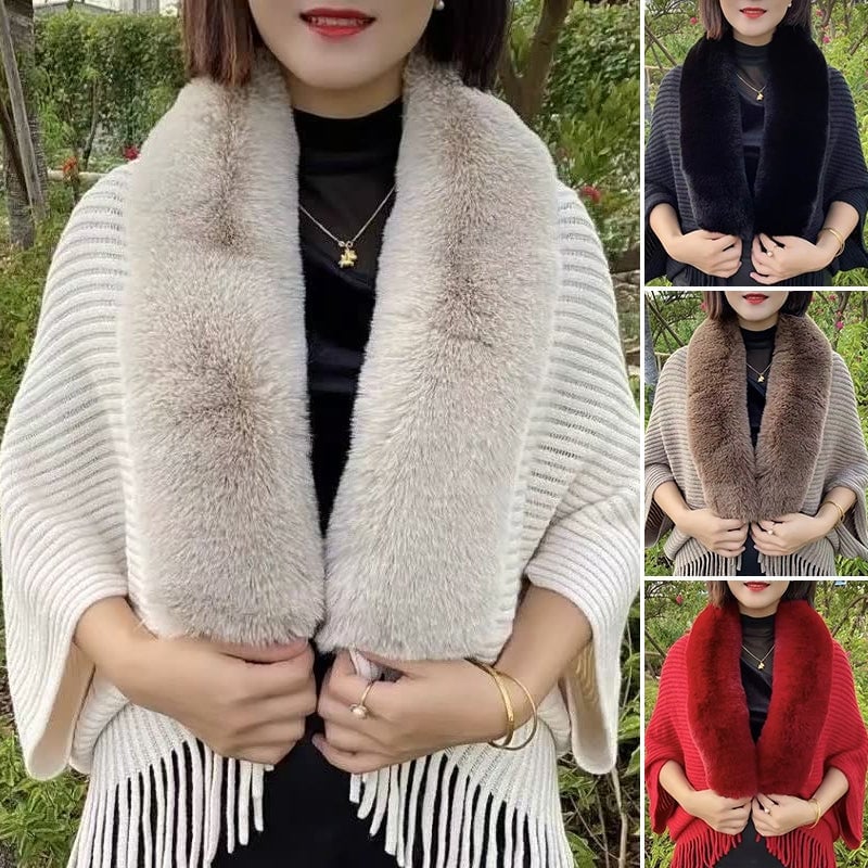 Martine™ - Elegant rabbit fur shawl for a luxurious winter