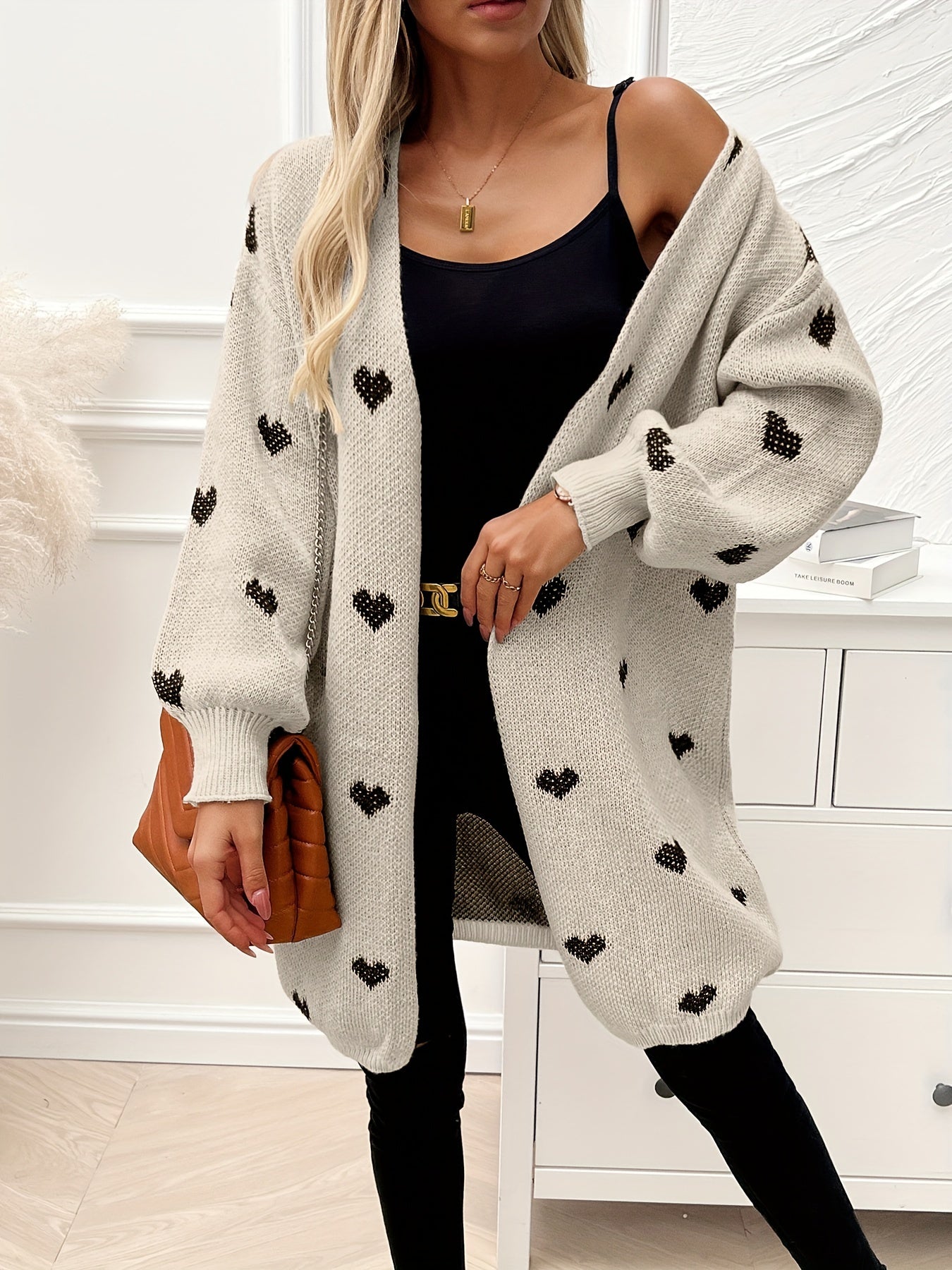 Rochelle™ - Heart Pattern Knit Cardigan