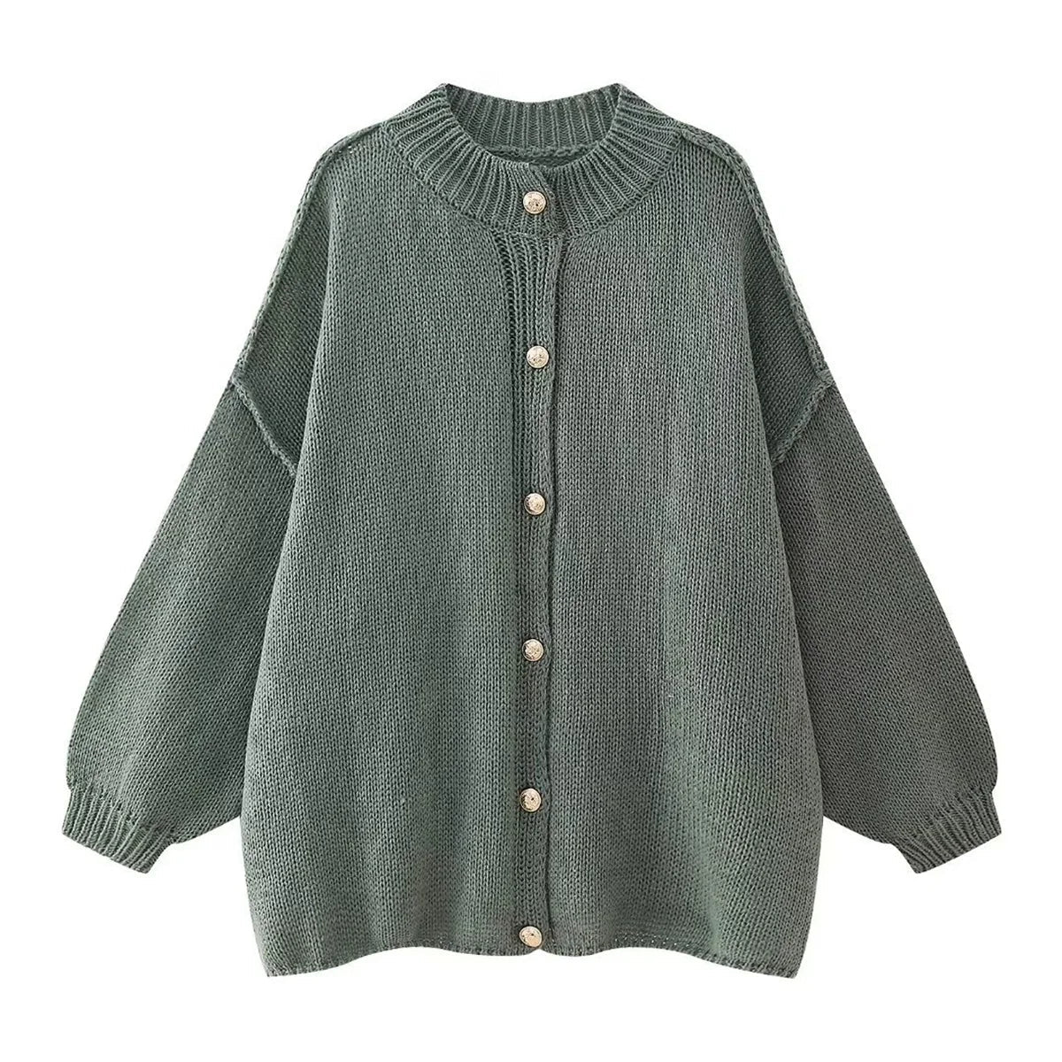 Lili™ - Loose Sweater with Metallic Buttons