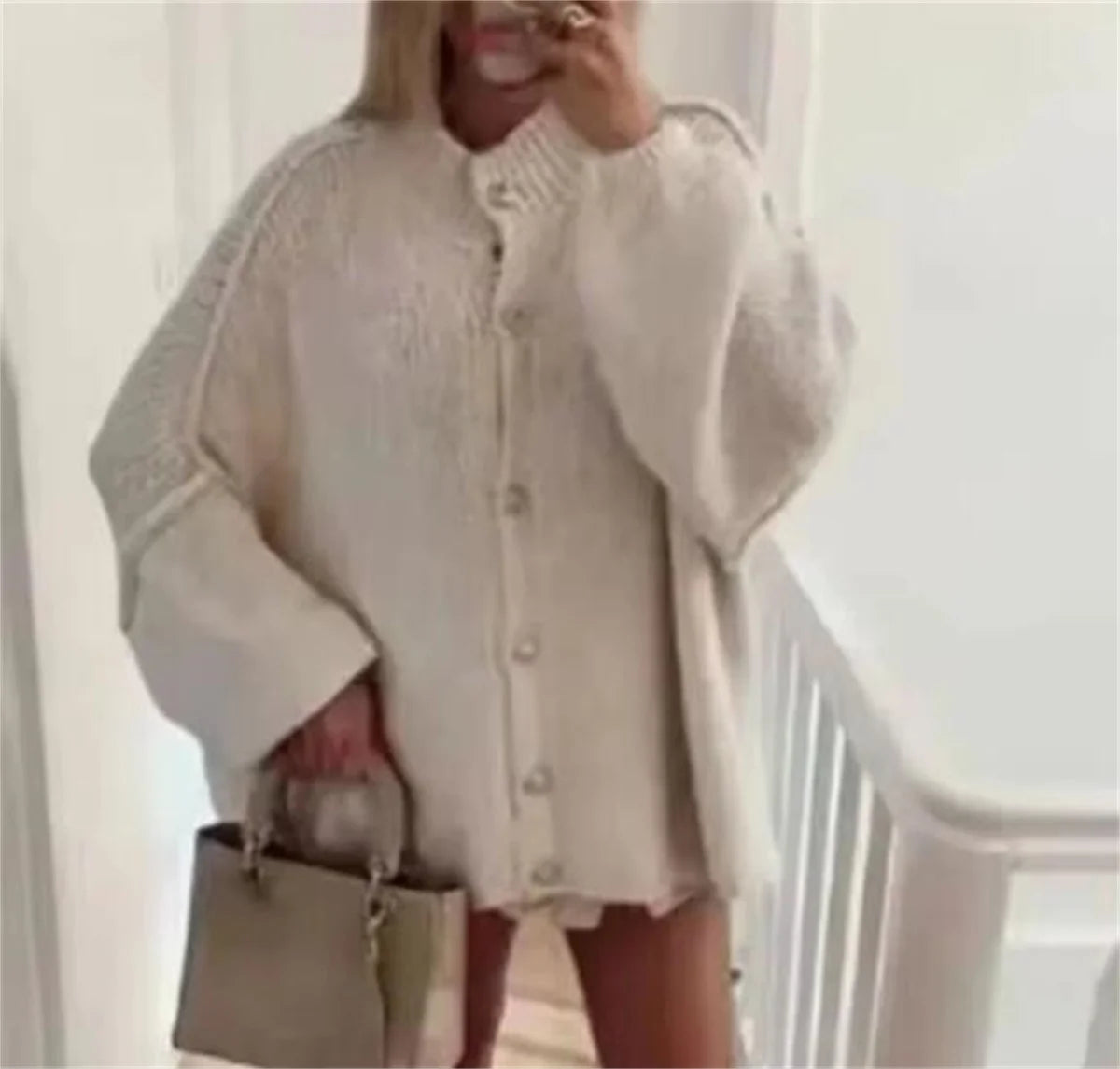 Lili™ - Loose Sweater with Metallic Buttons