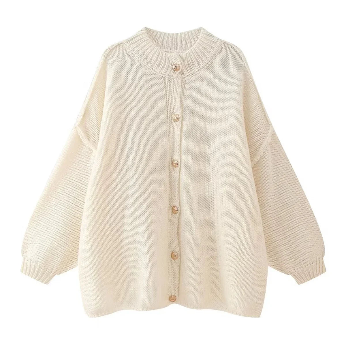 Lili™ - Loose Sweater with Metallic Buttons