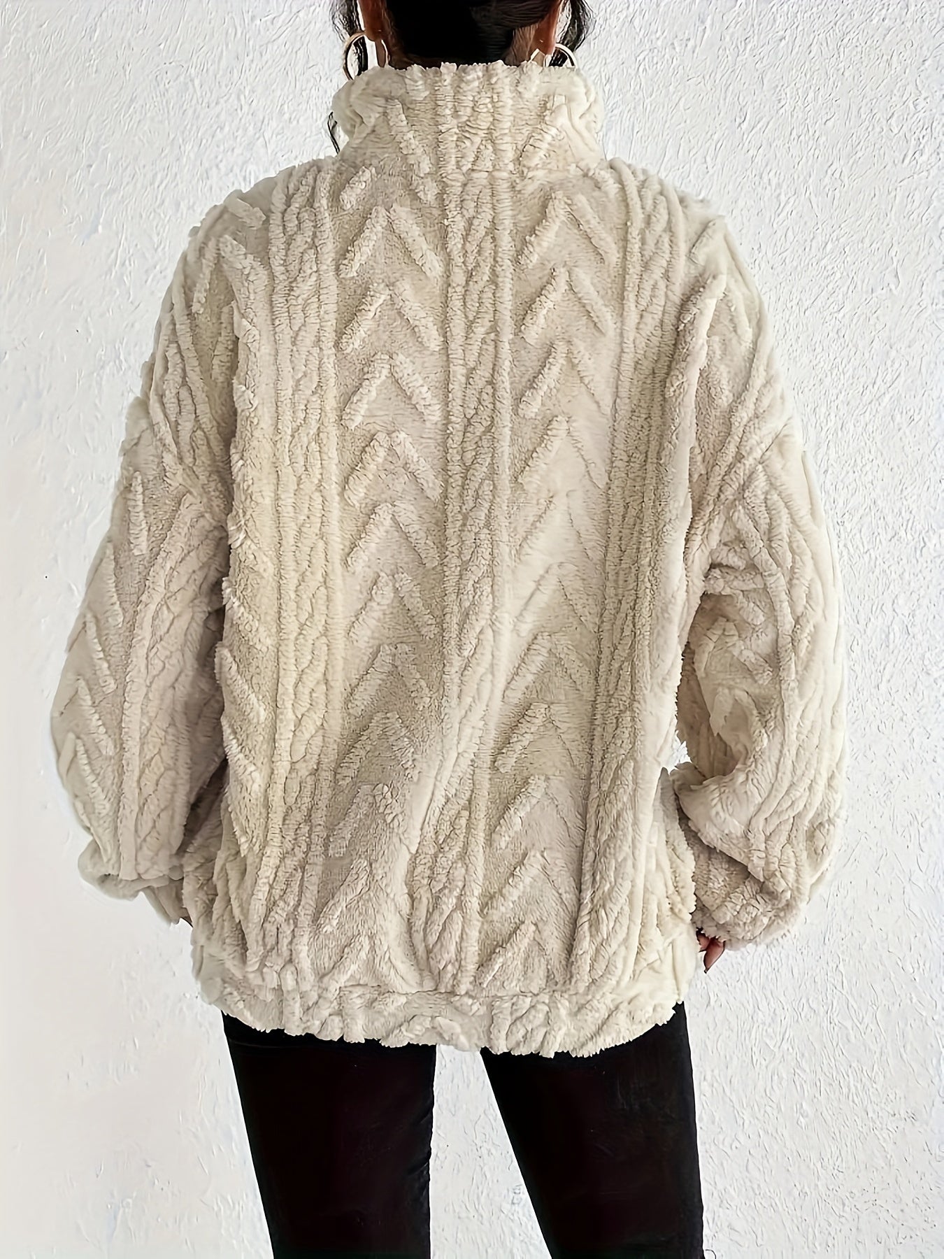Claudette™ - Luxe Cable Knit Fleece Sweatshirt