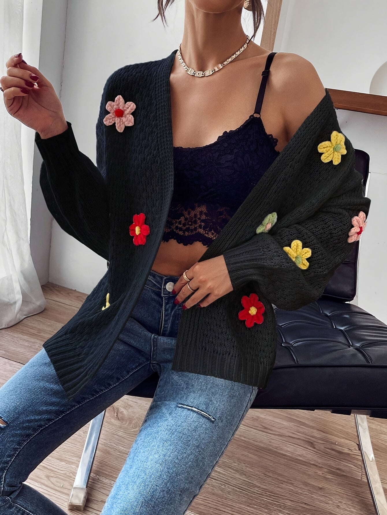 Risette™ - Floral Knitted Cardigan