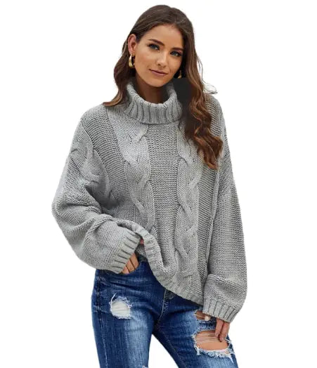 Clemence Luce - Women's Sweater with High Neck Style and Warmth