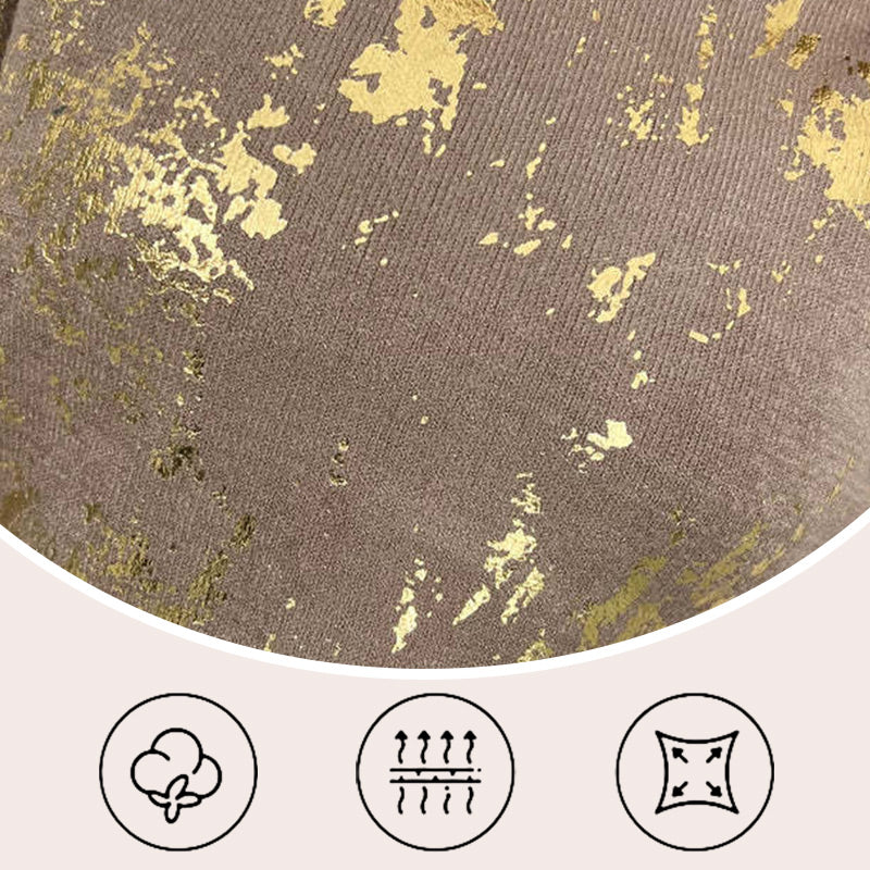 Blanche™ - Women's Gold Metallic Crew Neck Sweater