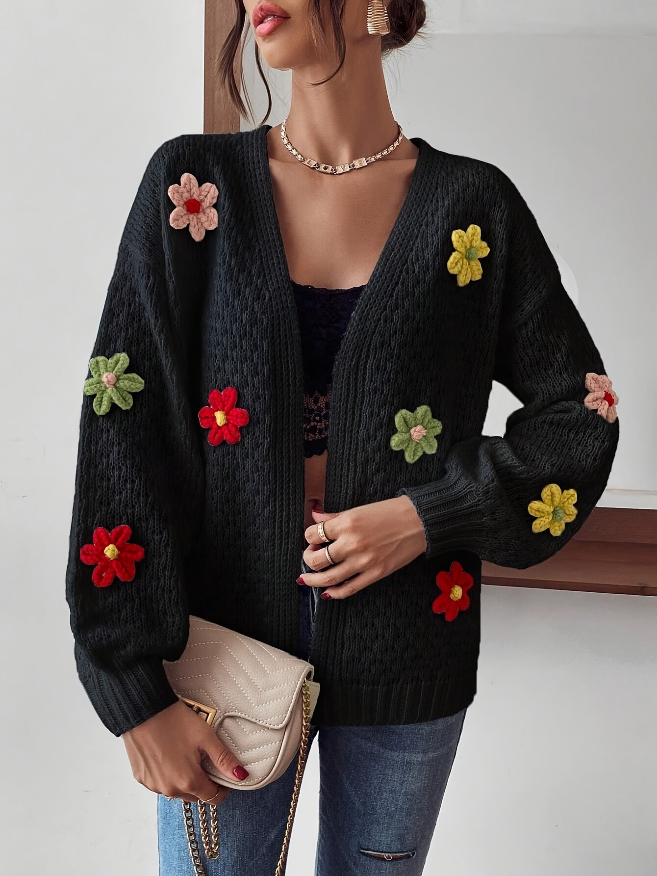 Risette™ - Floral Knitted Cardigan