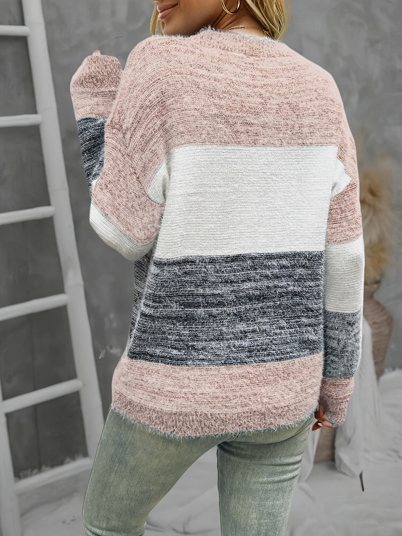 Lorraine™ - Women's Plus Size Color Block Sweater