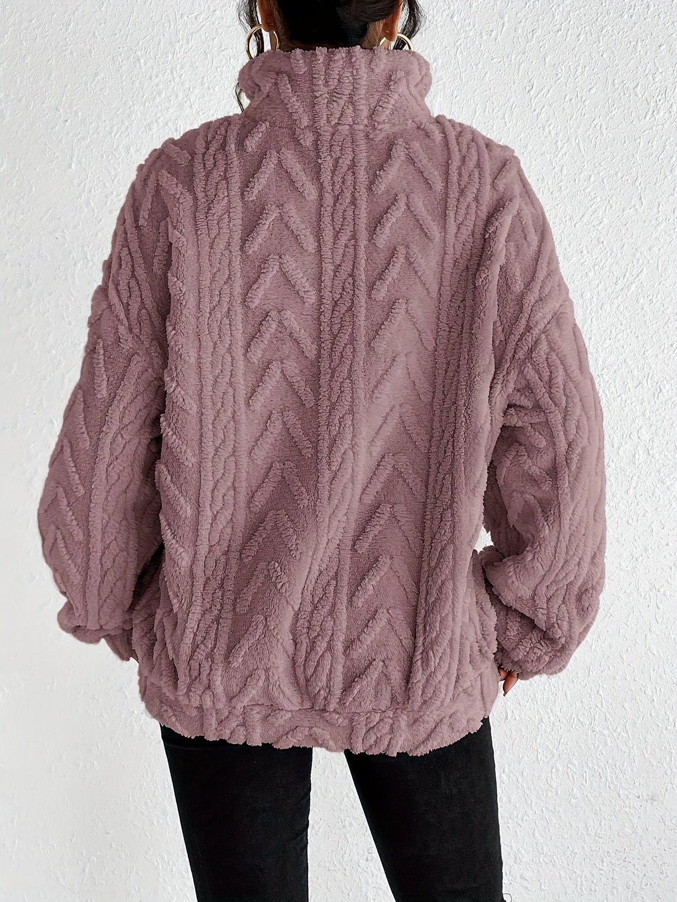 Claudette™ - Luxe Cable Knit Fleece Sweatshirt