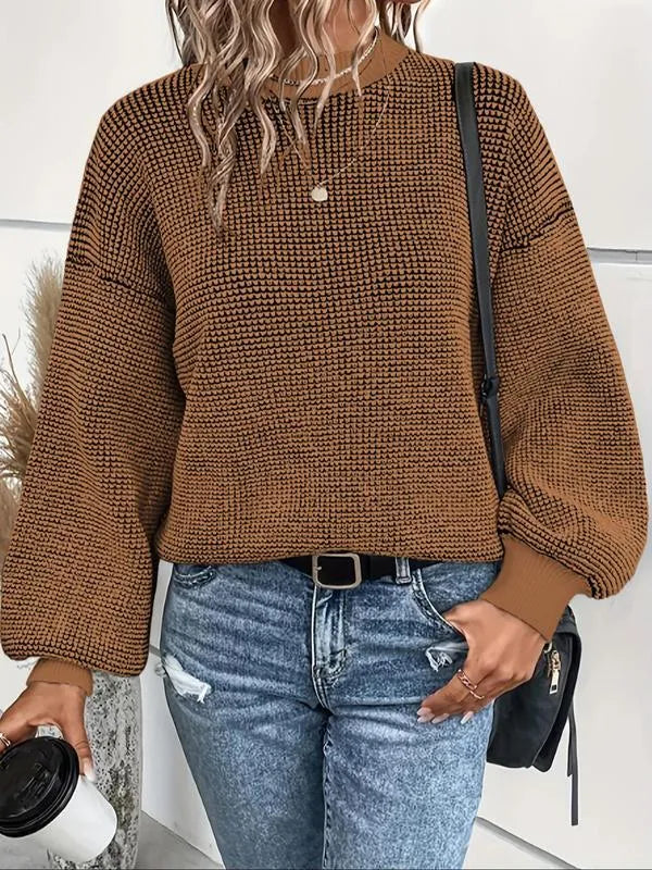 Bijou™ - Women's Lantern Sleeve Knitted Sweater