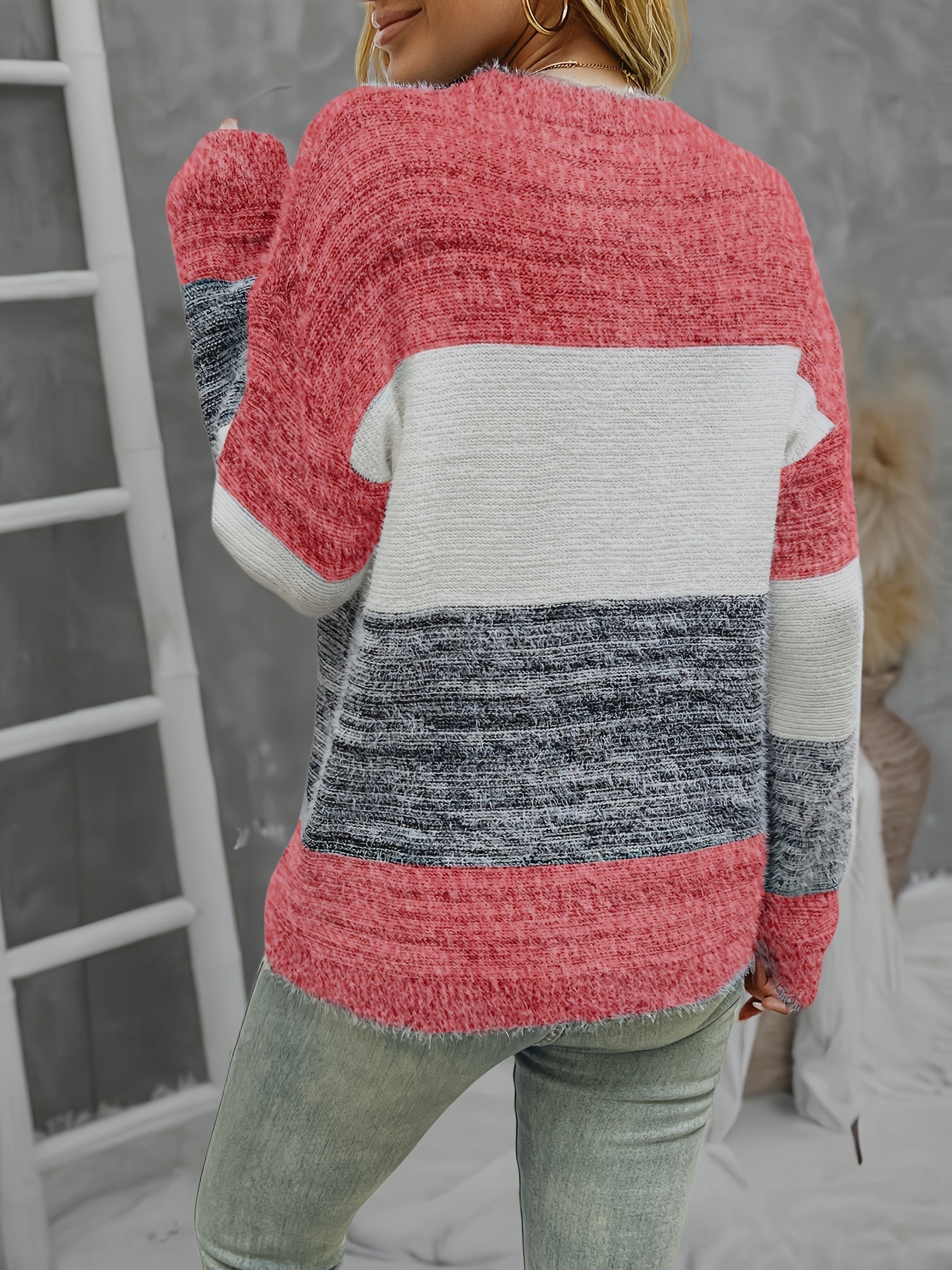 Lorraine™ - Women's Plus Size Color Block Sweater