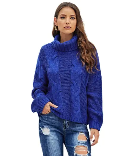 Clemence Luce - Women's Sweater with High Neck Style and Warmth