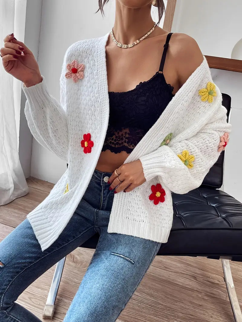 Risette™ - Floral Knitted Cardigan