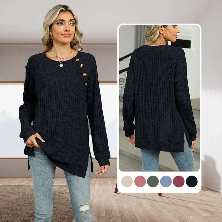 Aline™ - Elegant women's sweater with decorative buttons
