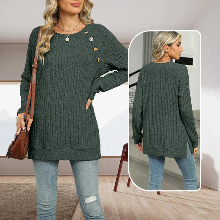 Aline™ - Elegant women's sweater with decorative buttons